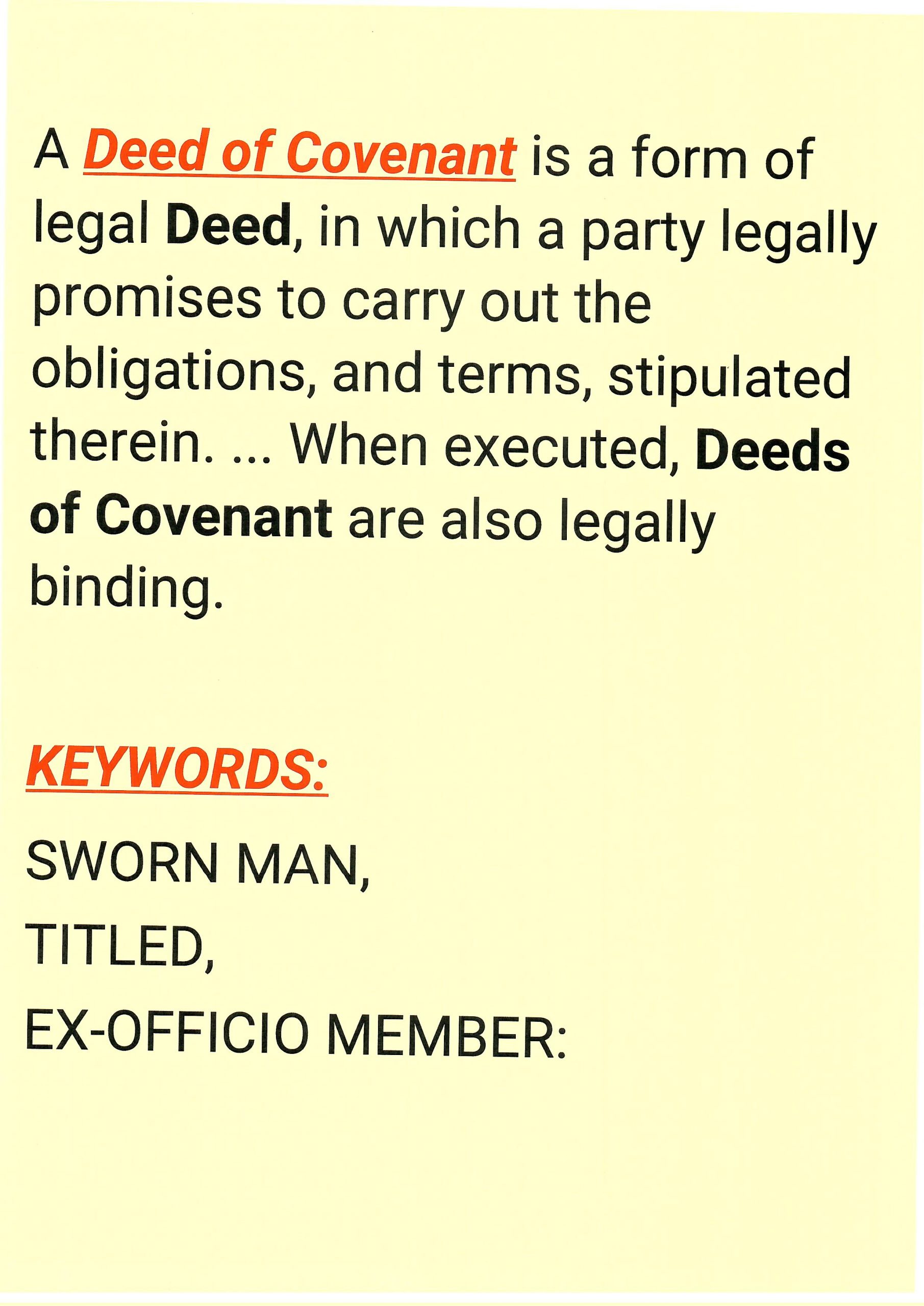 Deed Of Covenant The Official Illuminati